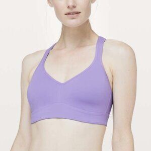 Lululemon Speed Up Bra Enchanted Iris Purple Luxtreme Mesh Racerback Size 8